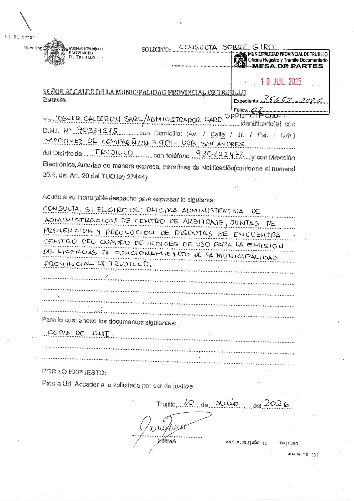 Licencia de Funcionamiento 2026